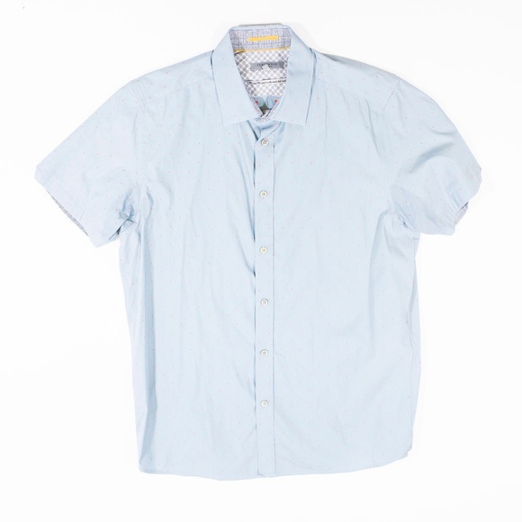 Ted Baker Leeo Chambray Slim Fit Sport Shirt Top - Picture 1 of 8